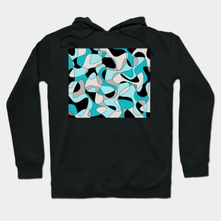 Abstract pattern - blue, gray and black. Hoodie